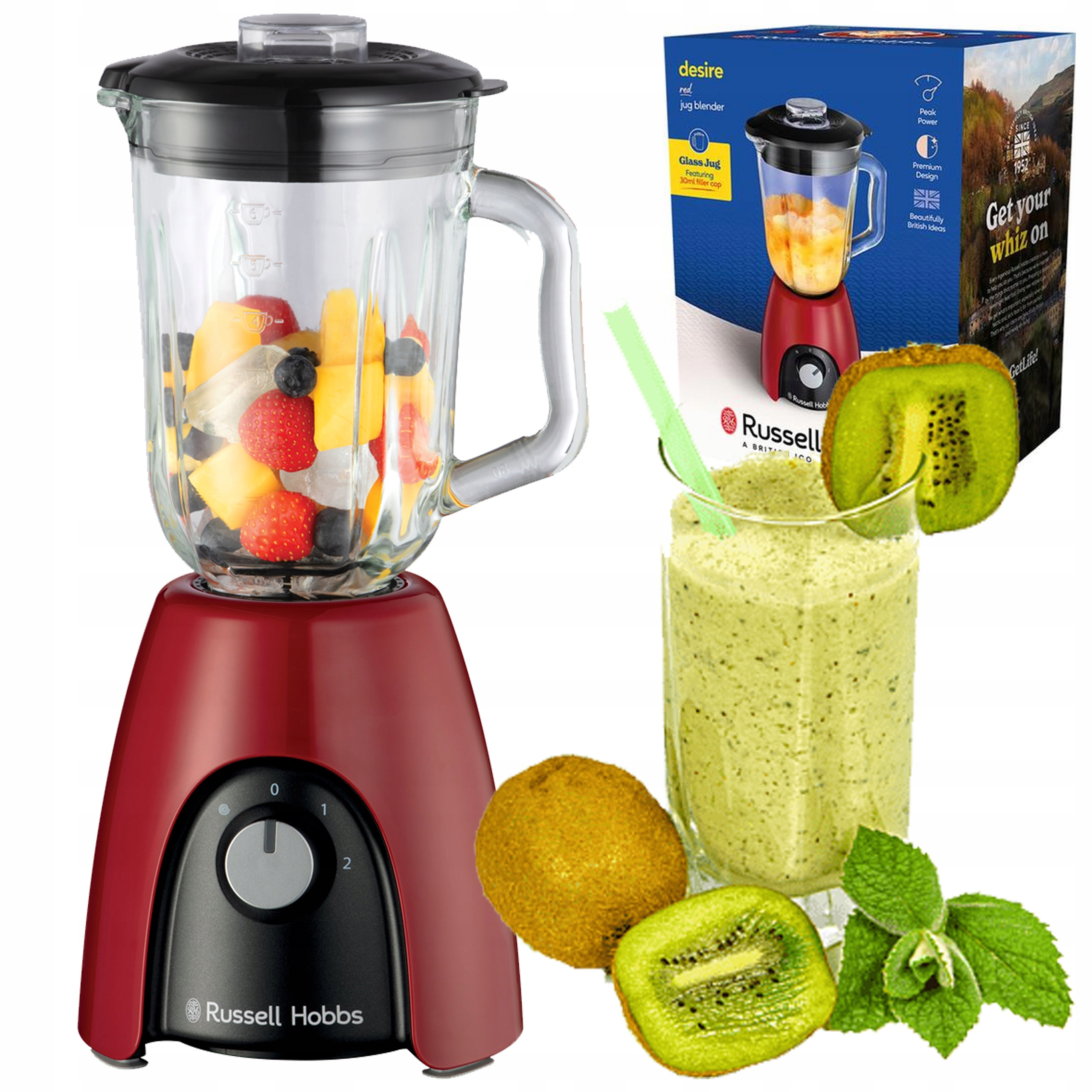 Blender Kielichowy Szklany Duża Moc 850W Russell Hobbs 27120-56 Zupy Kremy