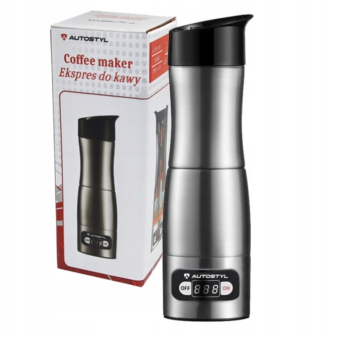 Kávovar Tlakový Kávovar 150 ML Ocel Inox 12V-24V Přenosný