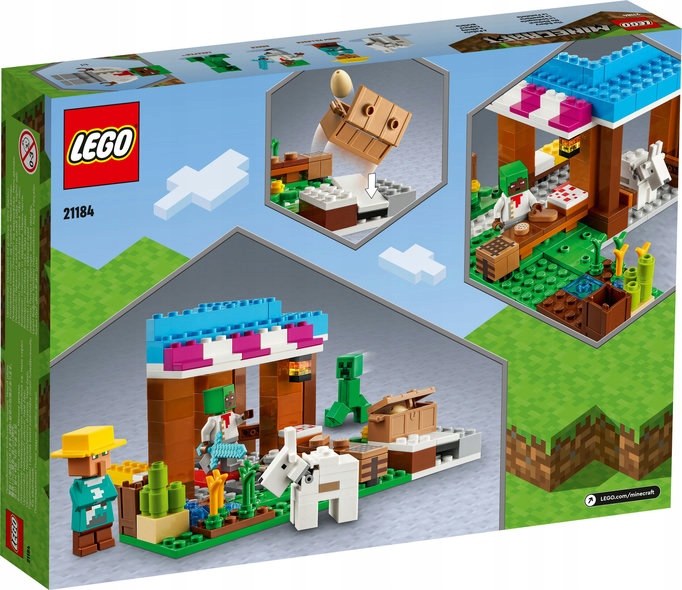 LEGO Minecraft 21184 LEGO PIEKARNIA DOMEK MAINCRAFT Klocki Na Prezent Liczba elementów 154 szt.