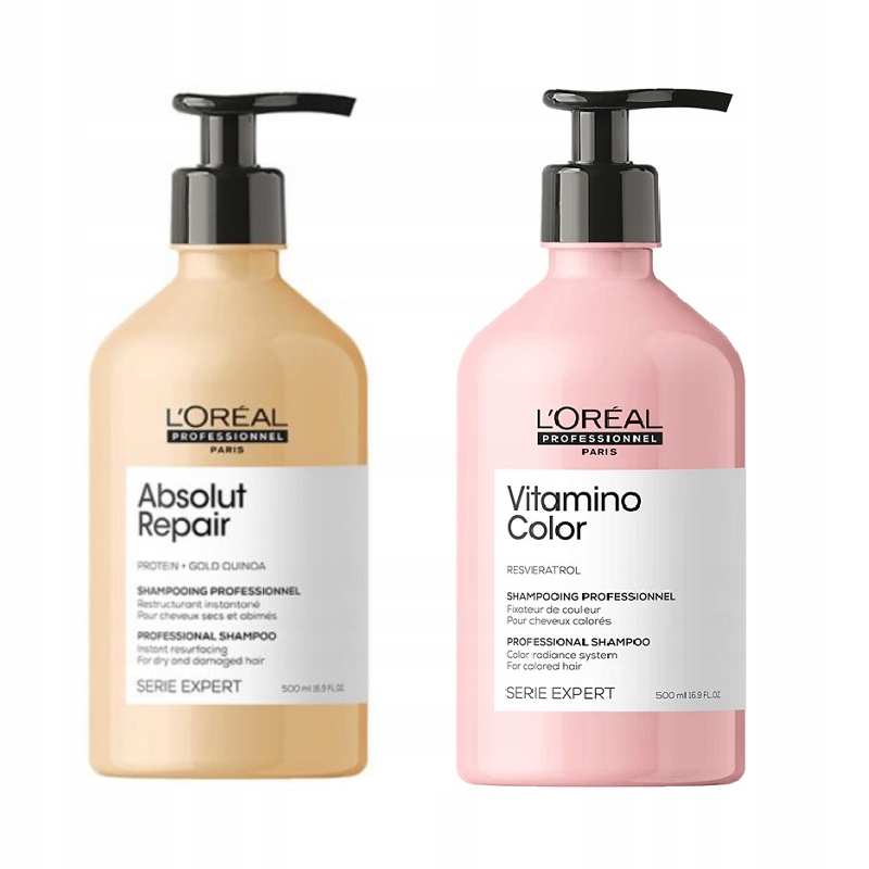 Loreal Absolut Repair šampon 500 ml sada Vitamino Color šampon 500 ml