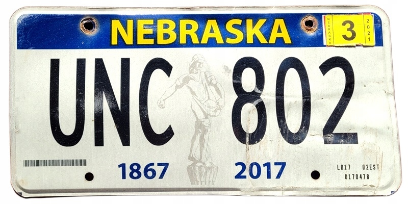 Nebraska - tablica z USA dla kolekcjonera