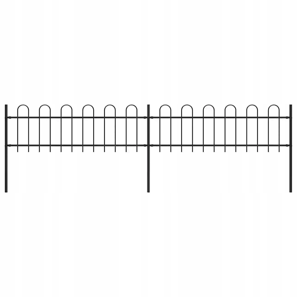 Ozdobný Oplocení z oceli, černé, 340 x 110 cm