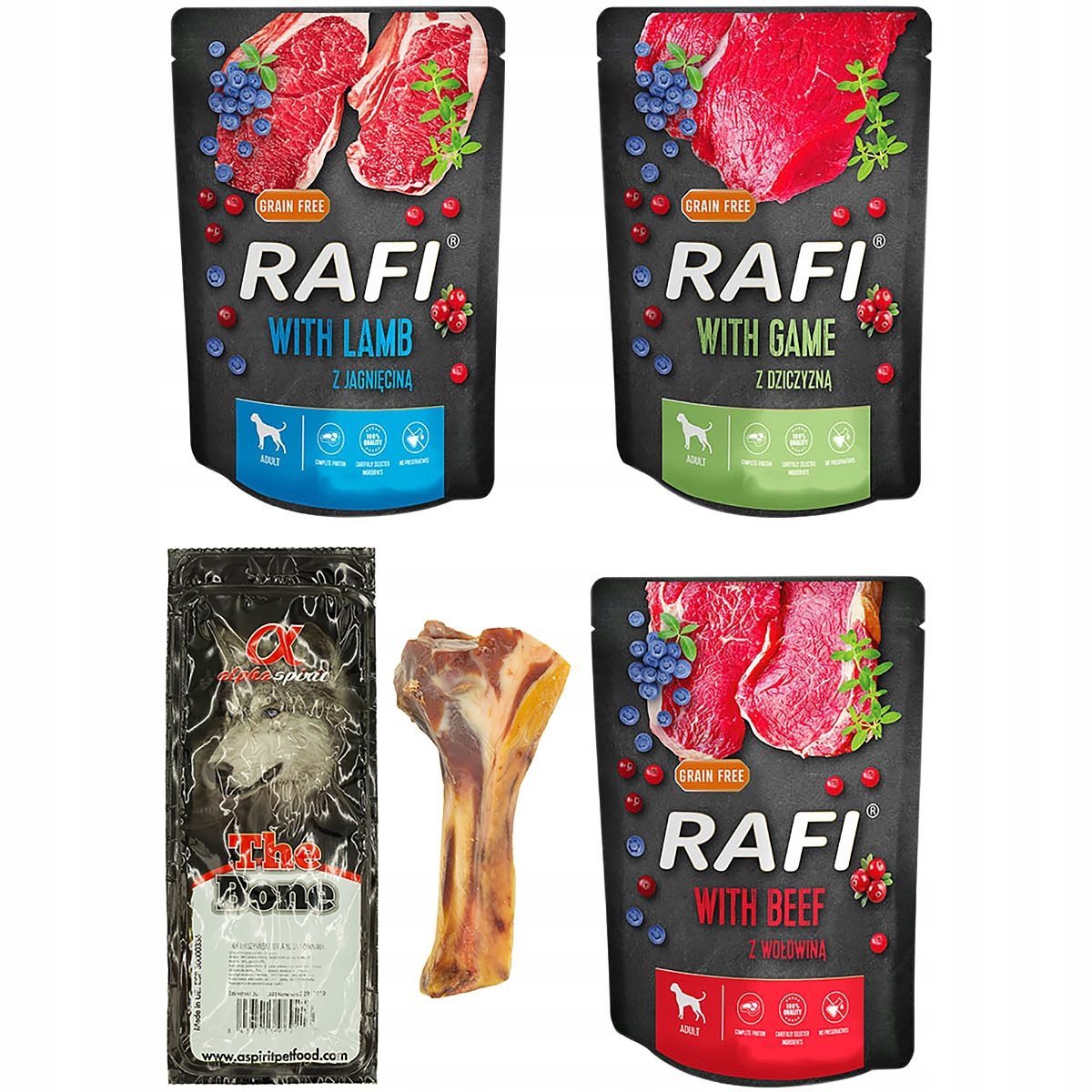 Levně Vlhké krmivo pro psy Rafi MIX sáčků 30x300 g