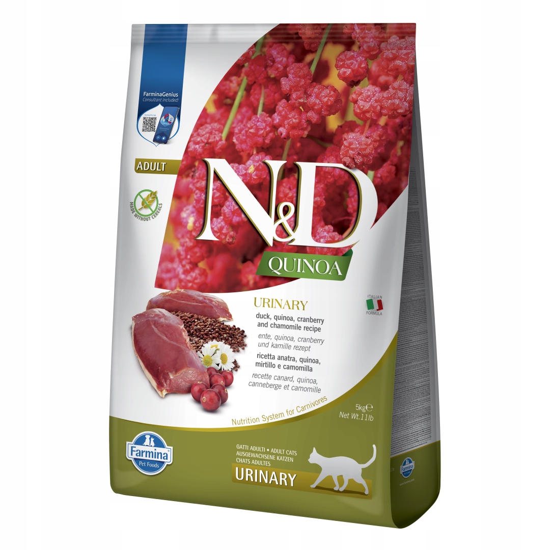 Farmina N&d Quinoa Urinary 5kg Sucha Karma z Kaczką Dla Kota Drogi Moczowe