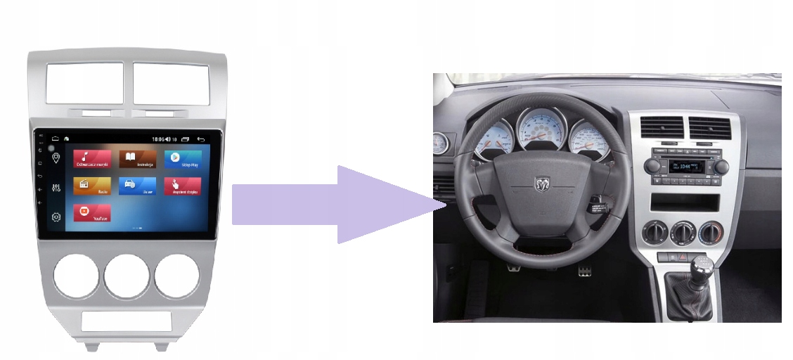 RADIO NAWIGACJA GPS DODGE CALIBER 2006-2011 ANDROID Marka SMART-AUTO