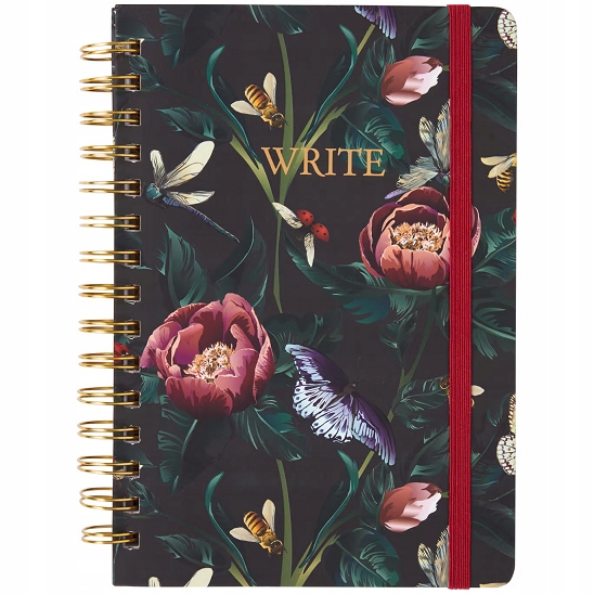 NOTES NOTATNIK A5 na Spirali 90 KARTEK Linie KWIATY