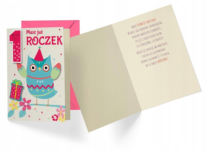 

Kartka na Pierwsze Urodzinki dla dziewczynki DK854
