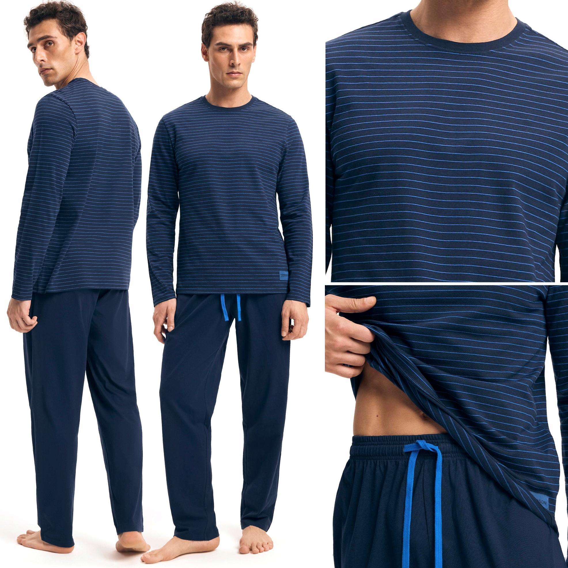 Pánské Pyžamo Henderson Pyžamový komplet z bavlny s dlouhými pruhy M