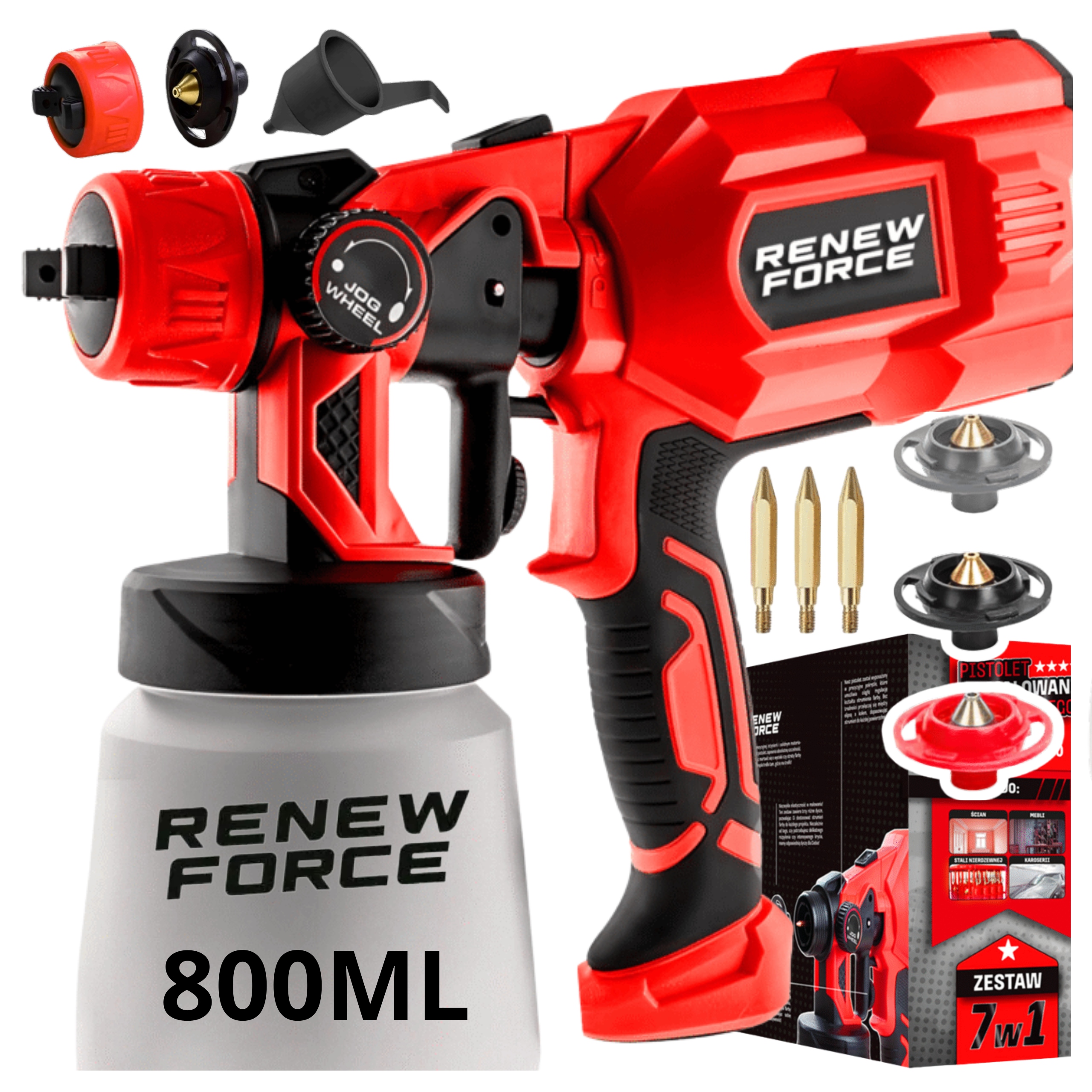 Pistole pro stříkací malování výkonný agregát 550 W Hvlp 800 ml 3 režimy