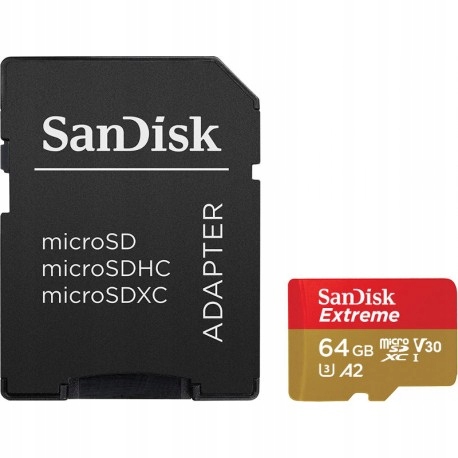 Sandisk 64 Gb micro Sd XC UHS3 Extreme 160MB/s V30