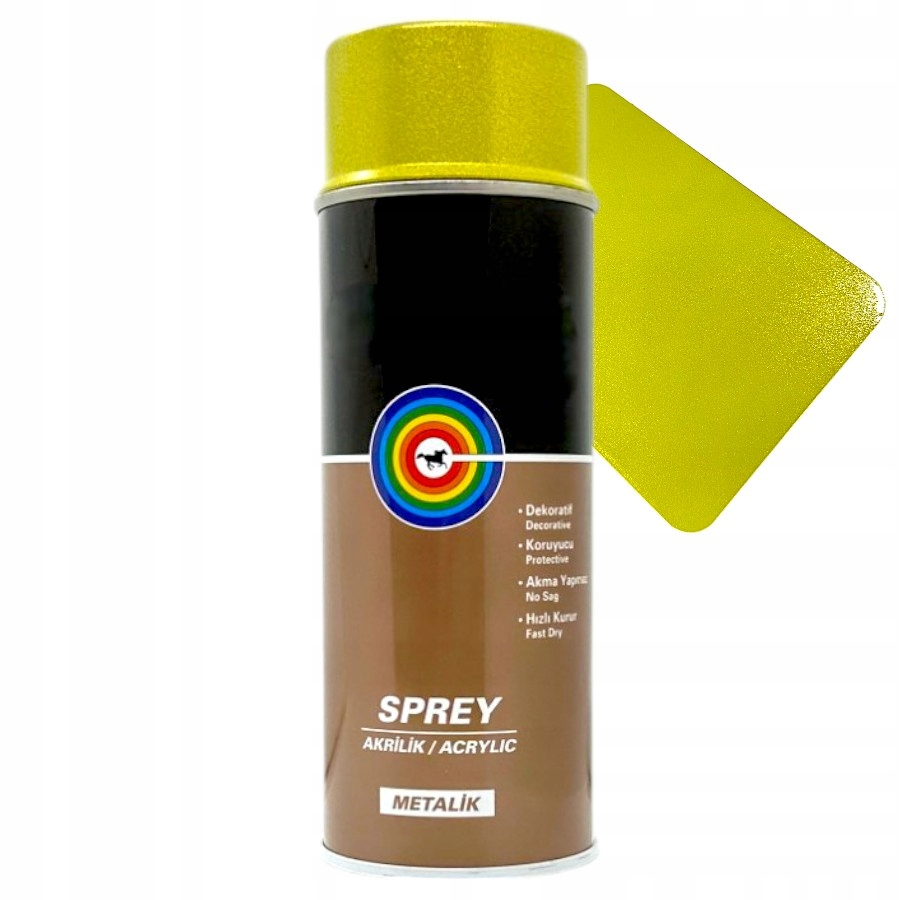 Lakier Metalik Grube Ziarno Złoto Żółty Spray Akrylowy 400ML
