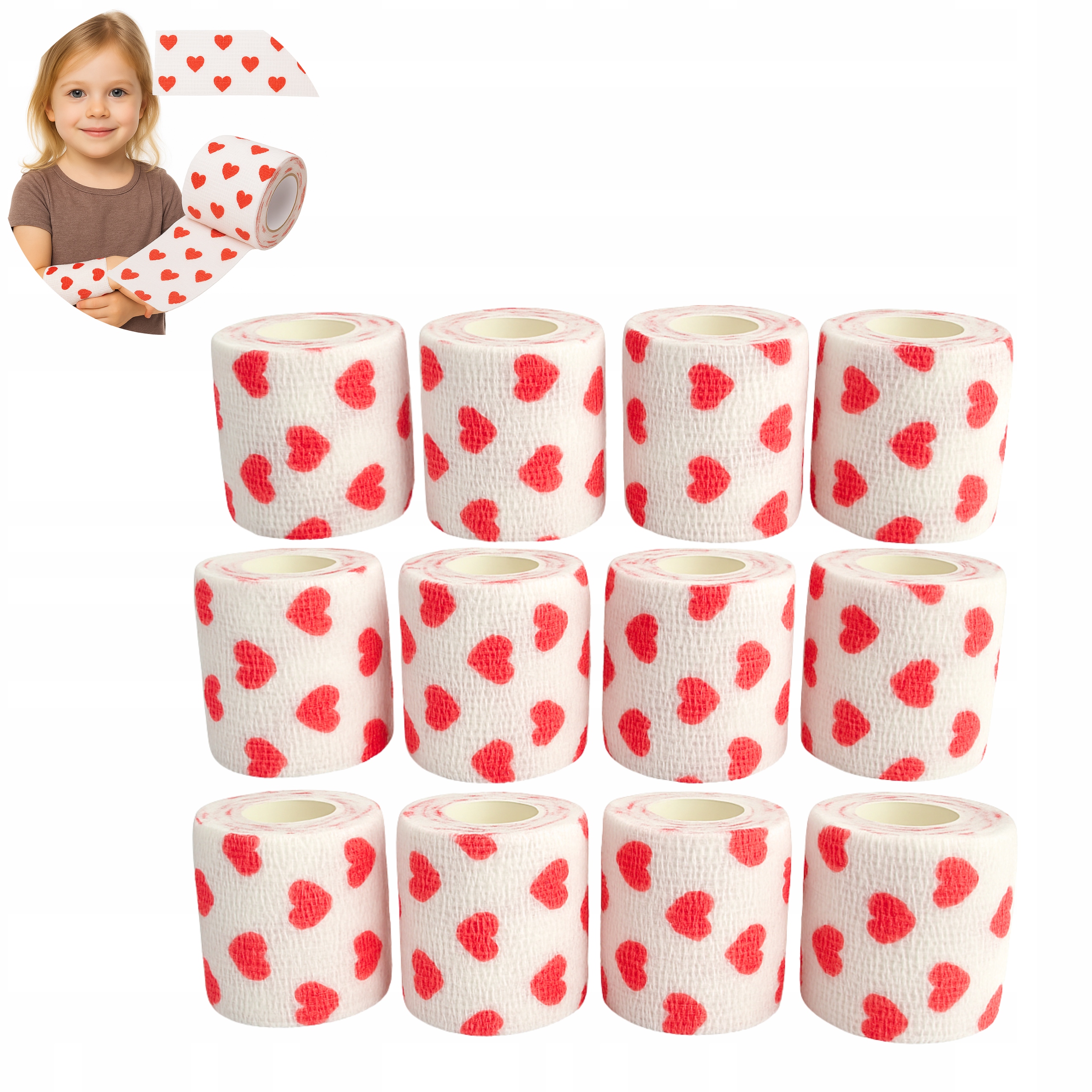 12x Bandaż kohezyjny elastyczny samoprzylepny opatrunek dla dzieci 5cmX4,5m