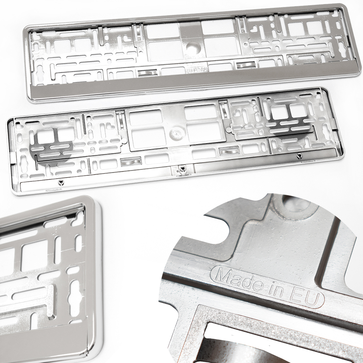 Ramki Tablicy Rejestracyjnej Chrom Chromowane Jednorzędowe Polskie 2SZT/KPL