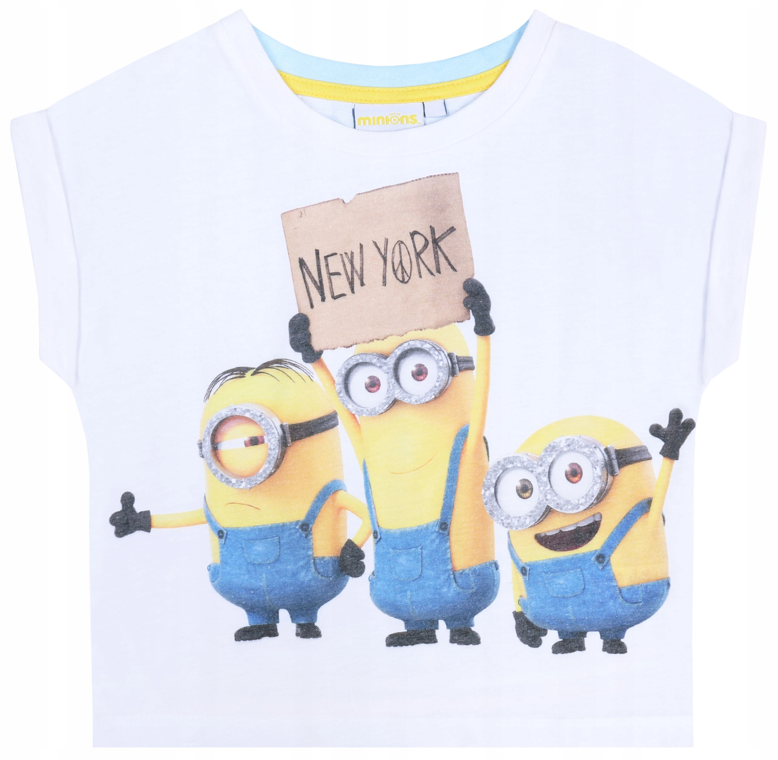 

Biały krótki t-shirt/top Minionki 7-8 lat 128 cm