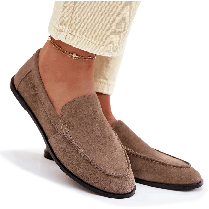 Dámské Mokasíny Big Star Z Přírodního Semiše Big Star TT274207 Béžové 40