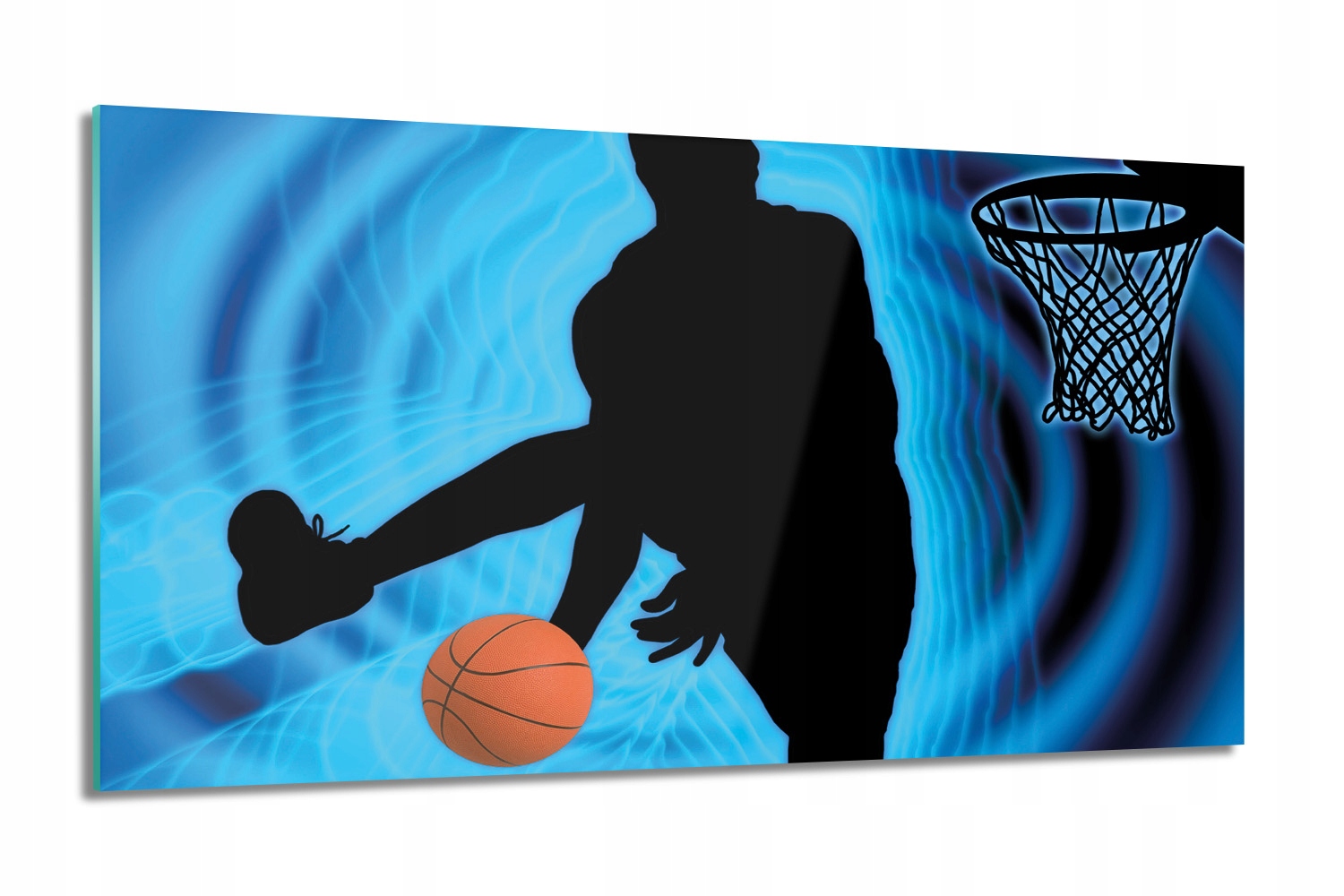 Hráč basketbal Skleněný obraz do koupelny 100x60