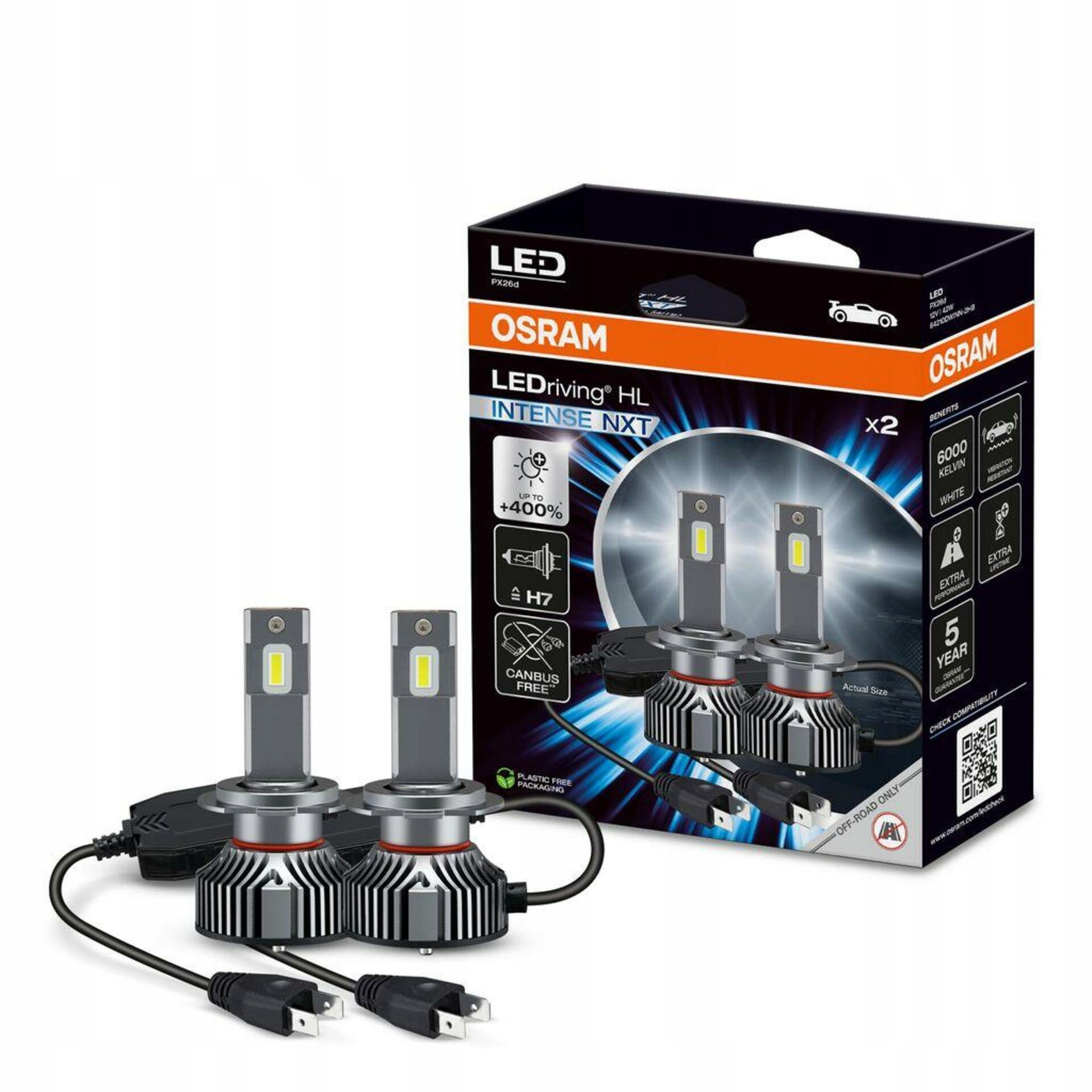 Osram LEDriving Hl Intense Next H7/H18 Led žiarovky 12V 42W 6000K 2ks