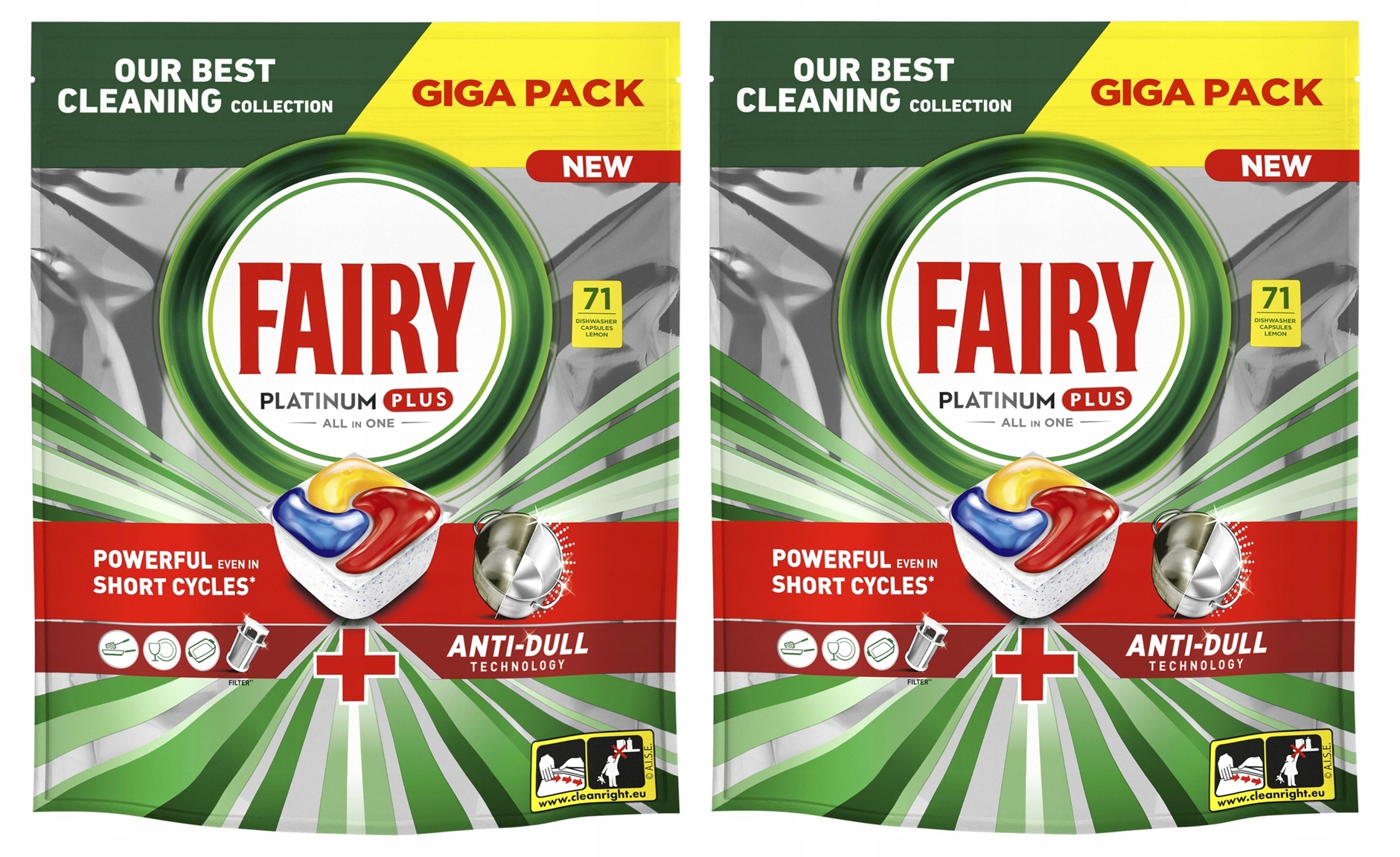 Fairy Platinum Plus All In One Tabletki do zmywarki Cytryna 2x71 szt.