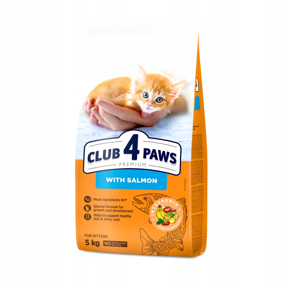 Levně Suché krmivo pro koťata s lososem 5 kg Club 4 Paws Premium