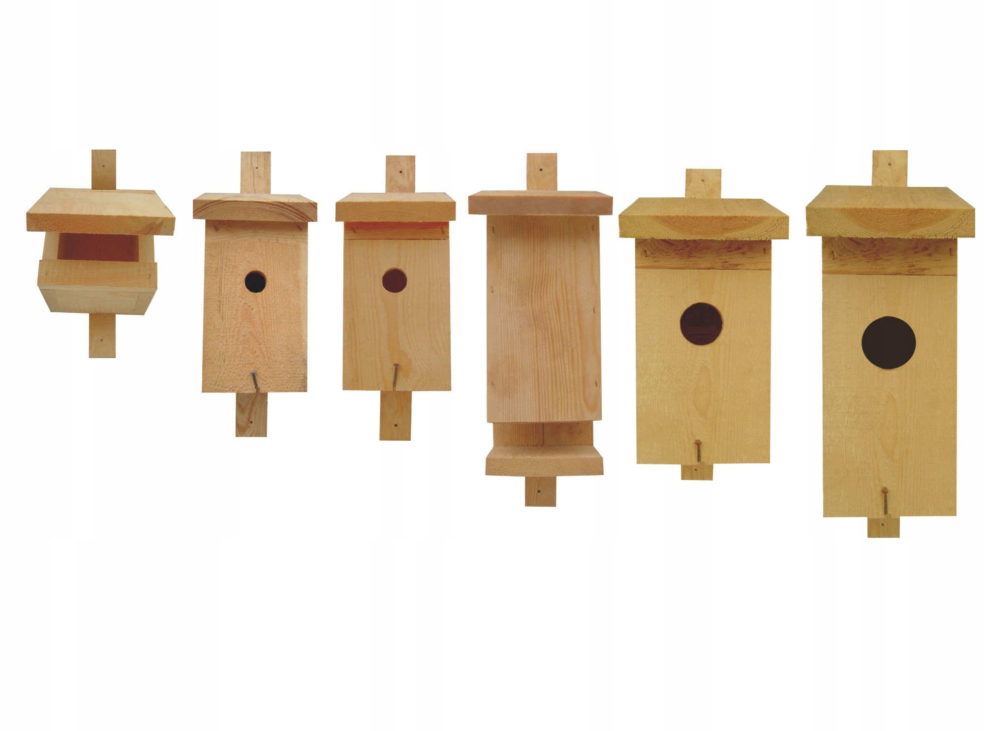 Drevené lužné búdky pre vtáky Domček Záhradné domčeky Sada 6 Kusov