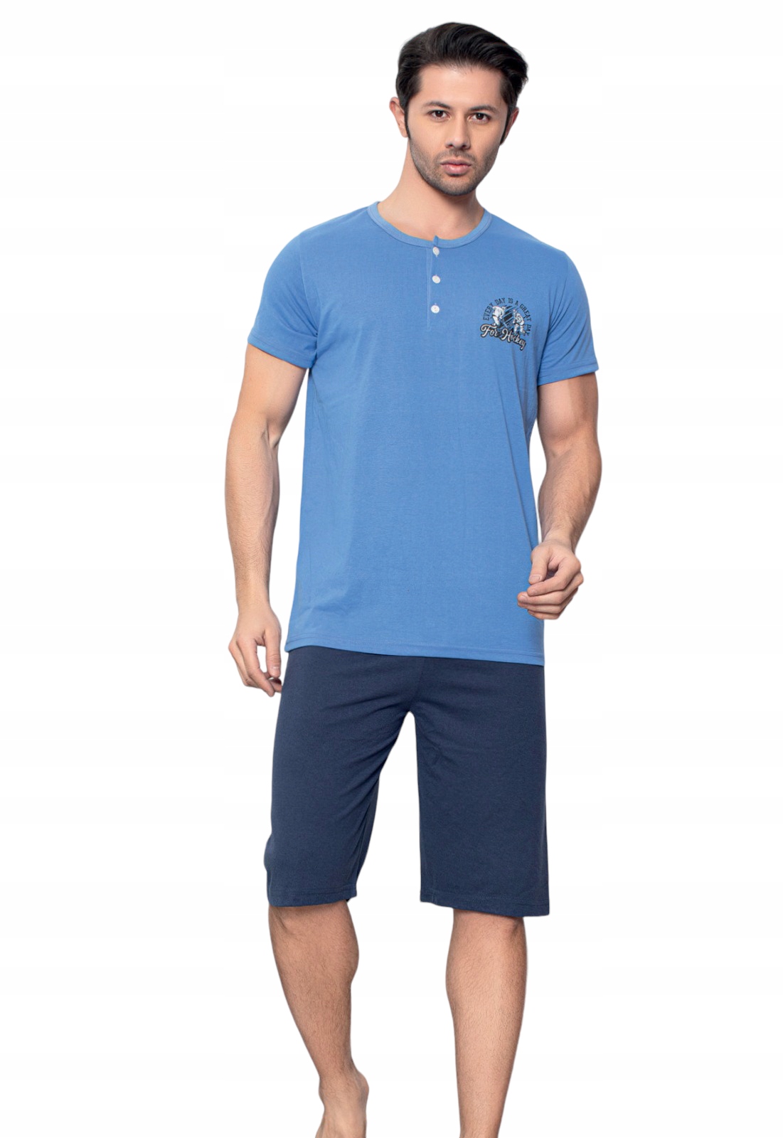 PIŻAMA MĘSKA KROTKI RĘKAW KROTKI SPODENKI /BAWEŁNA Marka inna