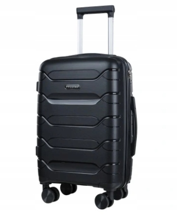 Waliza kabinowa podróżna na kółkach mała twarda Puccini Czarna PP020C-1-1