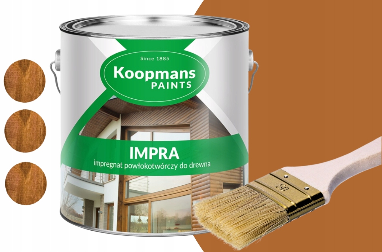 Impregnat do drewna Impra Koopmans Dąb Królewski 104 2,5l z pędzlem