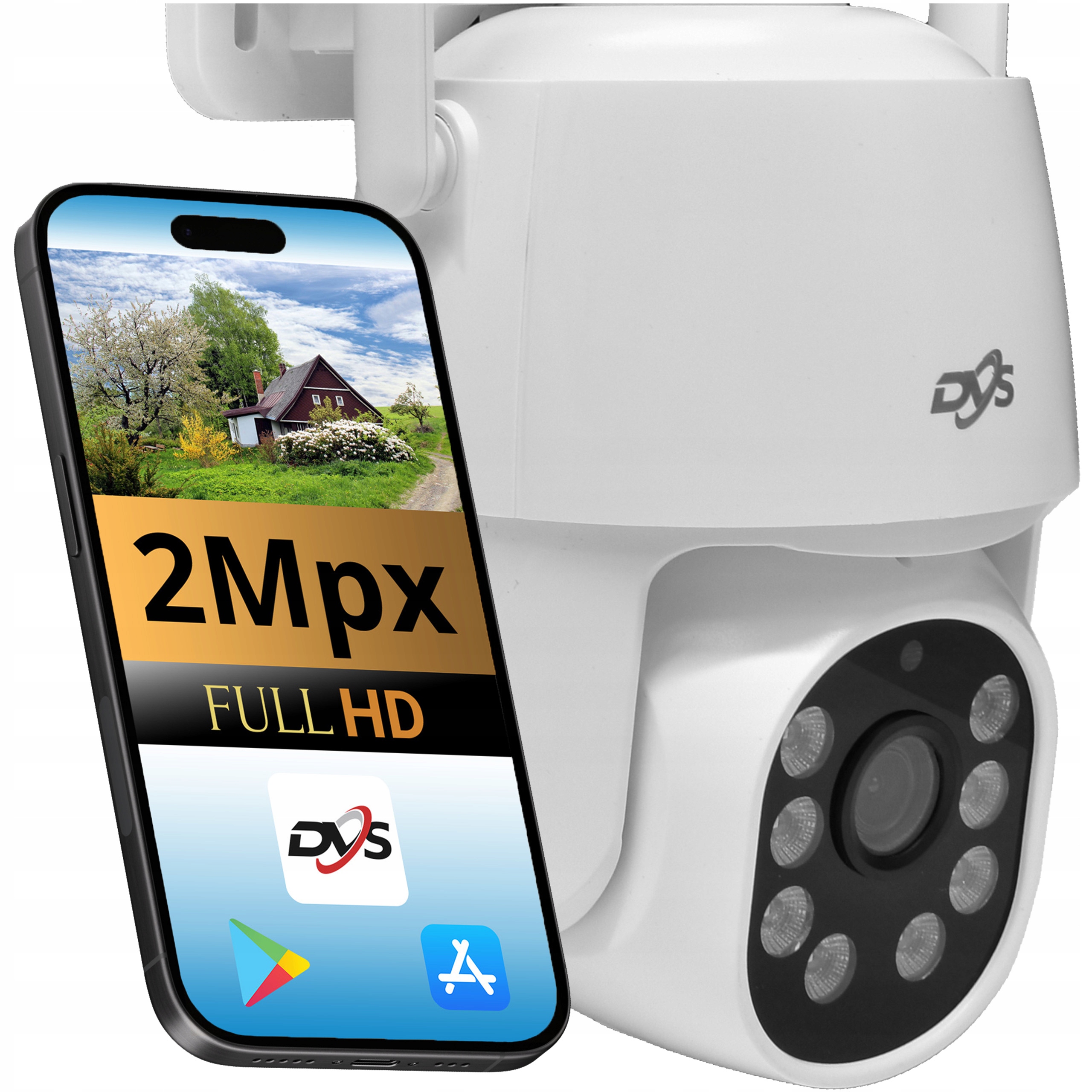 Bezdrátová Wifi Kamera Otočná 4xZOOM 2Mpx Fullhd Venkovní Ir Led Dvs