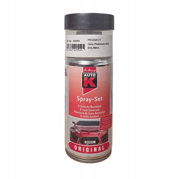 Auto K Lakier Spray-set Peugeot Gris Platinum Met. EVL/M0VL 150ML
