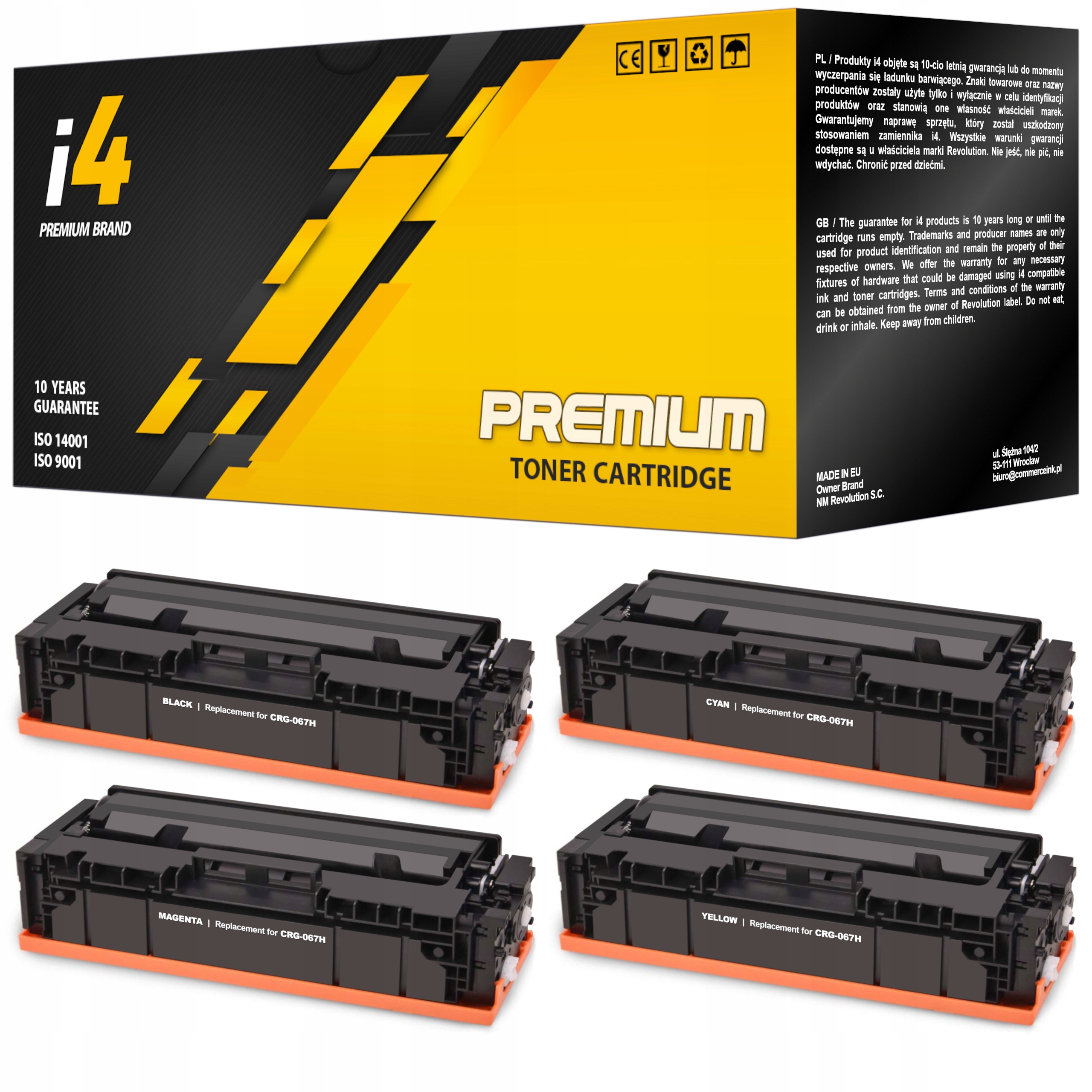 Tonery XL Do Drukarki Canon MF651Cw MF655Cdw MF657Cdw LBP631Cw LBP633Cdw