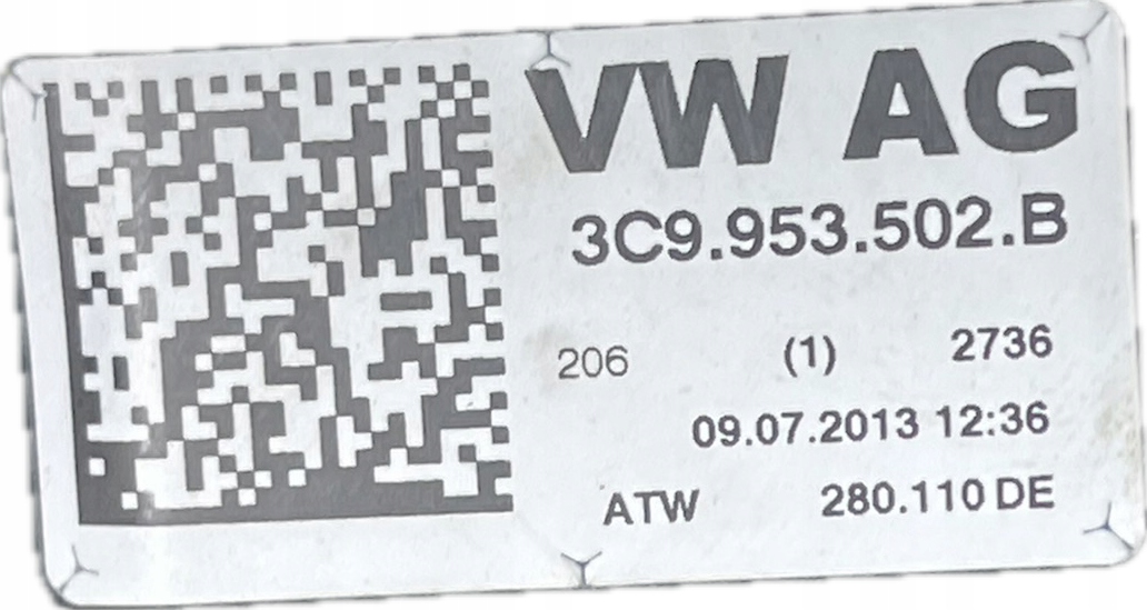 VW PASSAT B7 KOMBI switch PAJAK 3C9953501BG 3C9953502B 09.07.2013