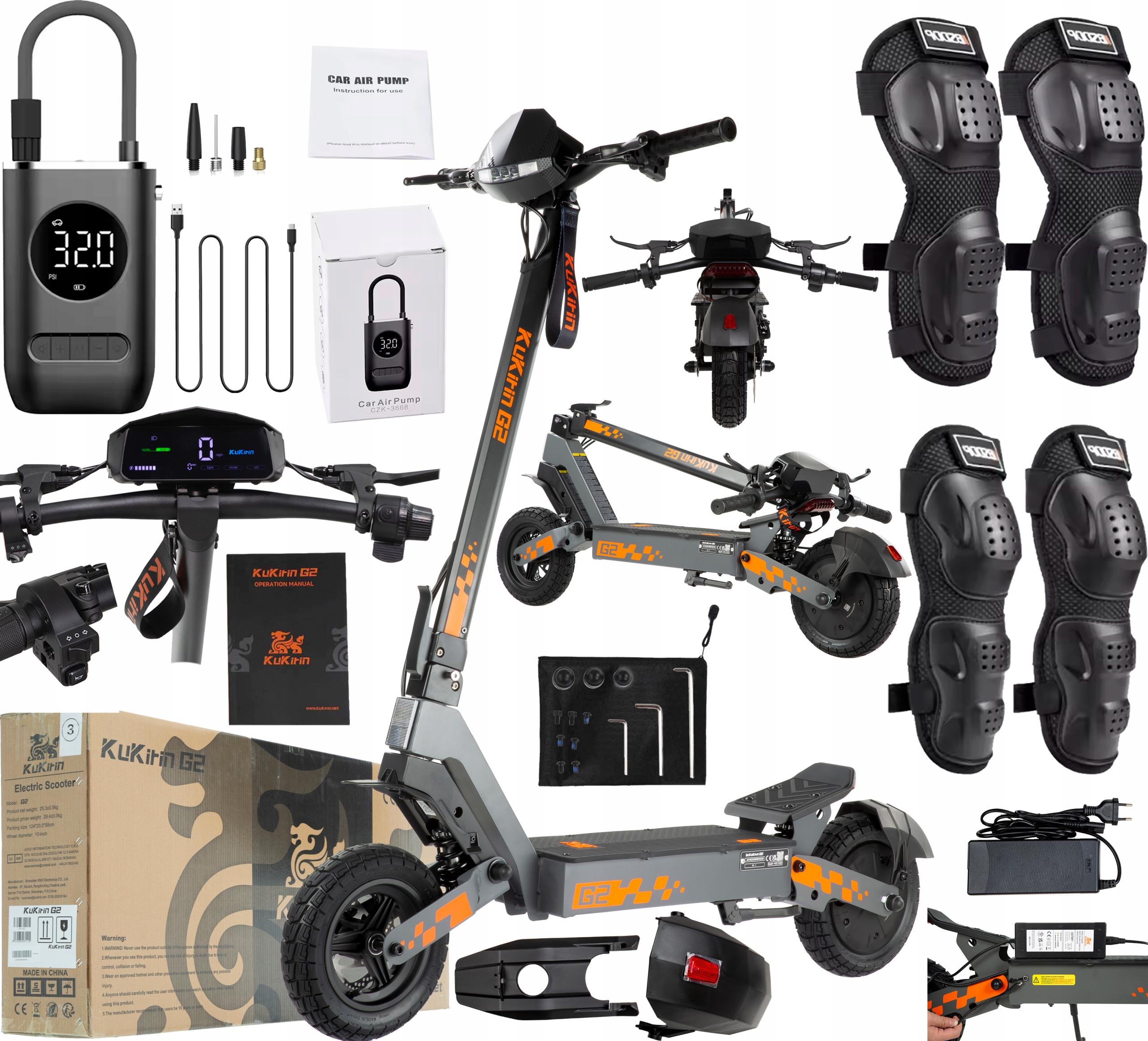 2026 KuKirin G2 pojazdy elektryczne 800W 45KM/H 48V 15Ah 55KM 10" +Prezent