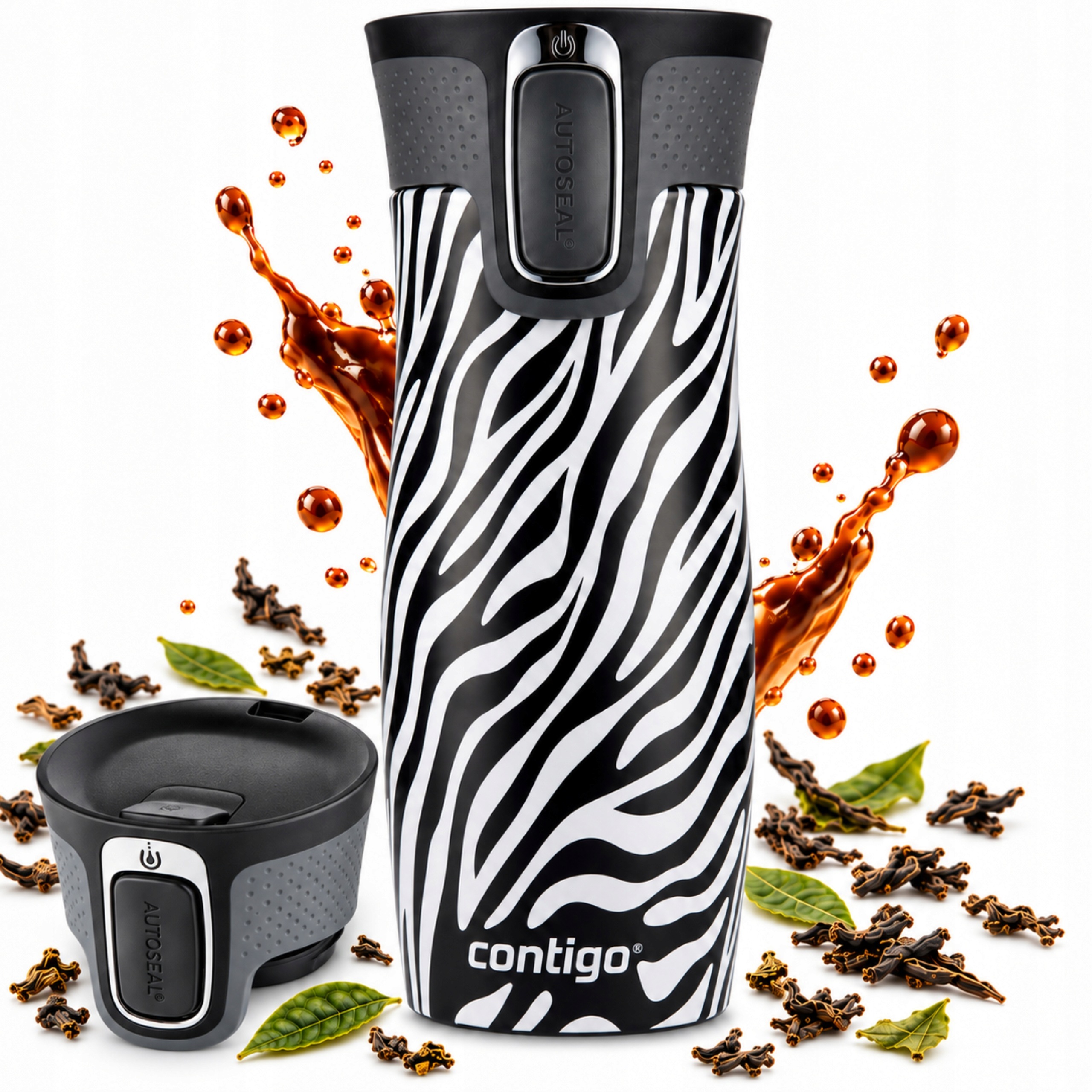 Termohrnek Contigo West Loop 2.0 Na Kávu Do Auta Zebra 470 ML
