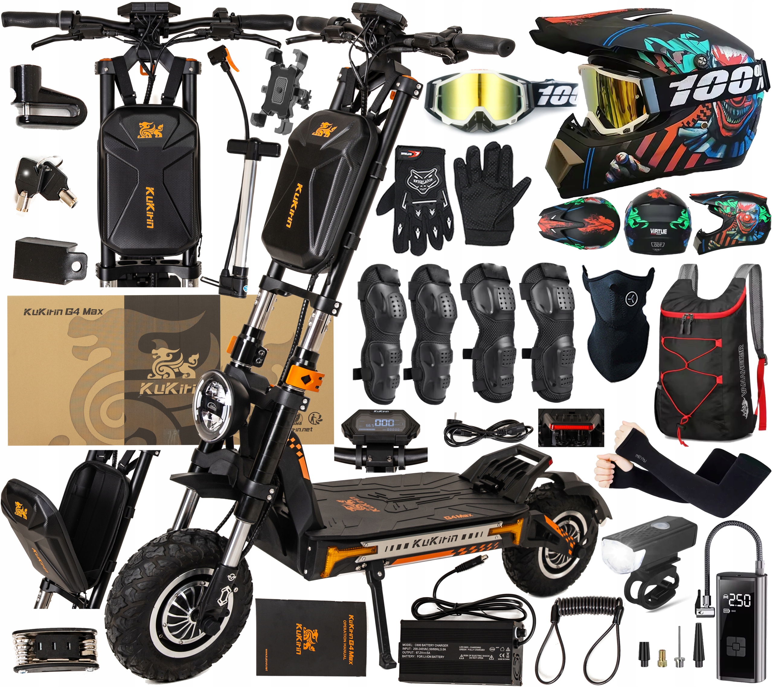 Pojazd Elektryczny KuKirin G4 Max Skládací 3200W 35.2AH 95KM 86KM/H Dárek