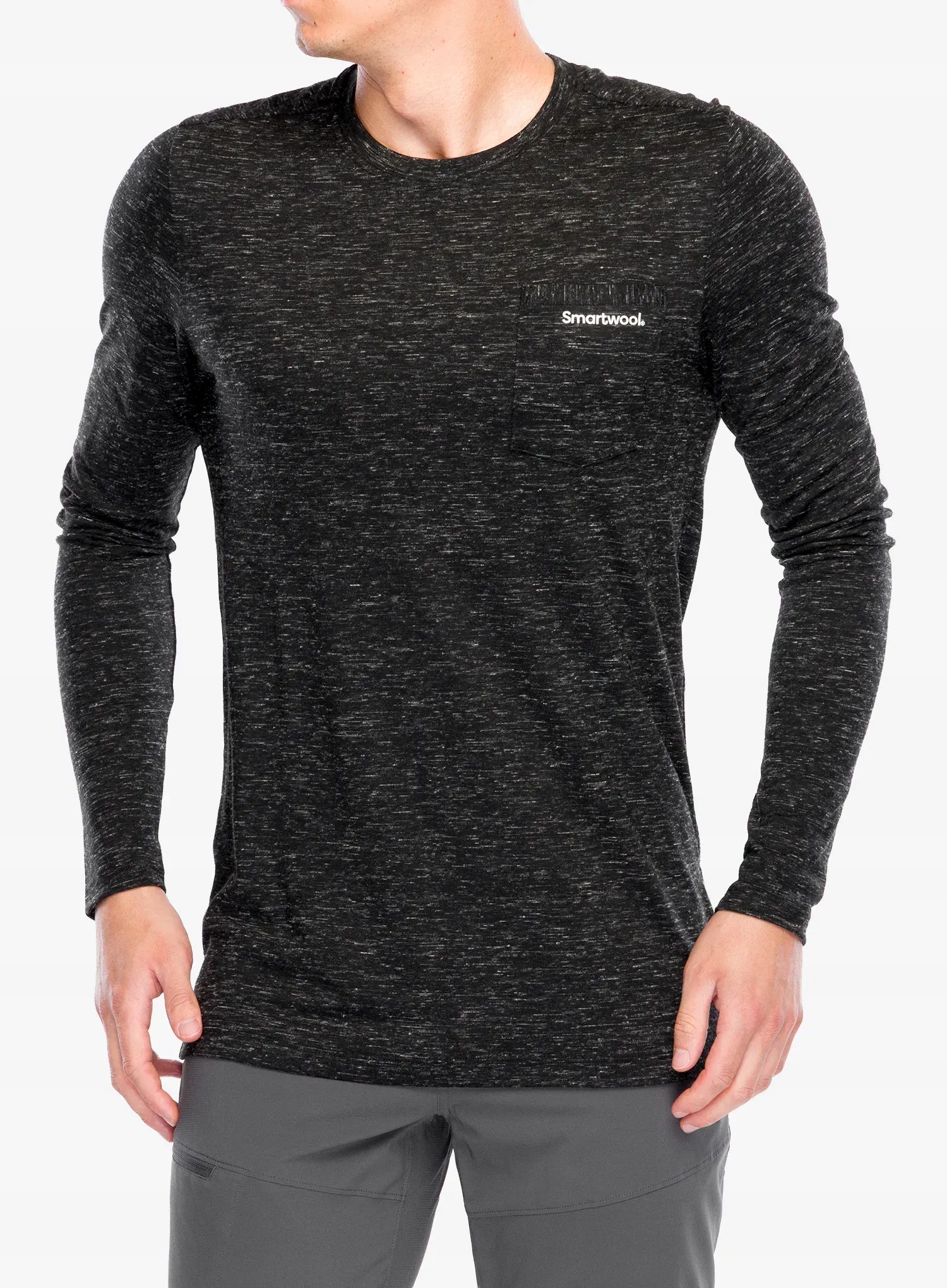 Mikina bez kapuce Smartwool Merino Hemp Blend Gear Up Ls Graphic černá L