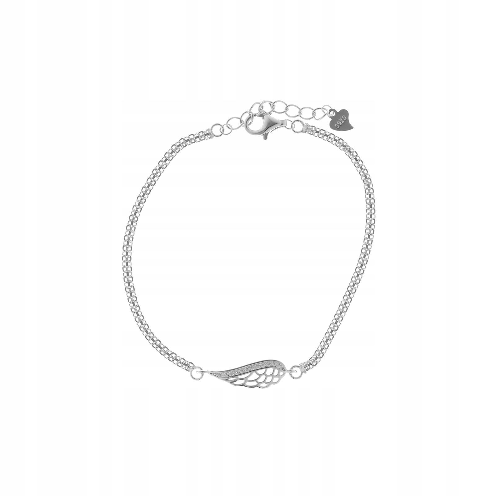 Stříbrný náramek 925 Křídlo Zirkony