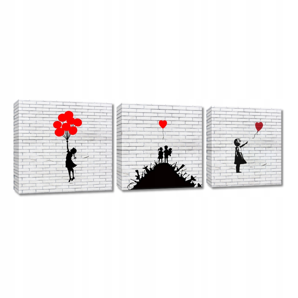

Obrazy 3x 30x30 Banksy Klasyk Tryptyk
