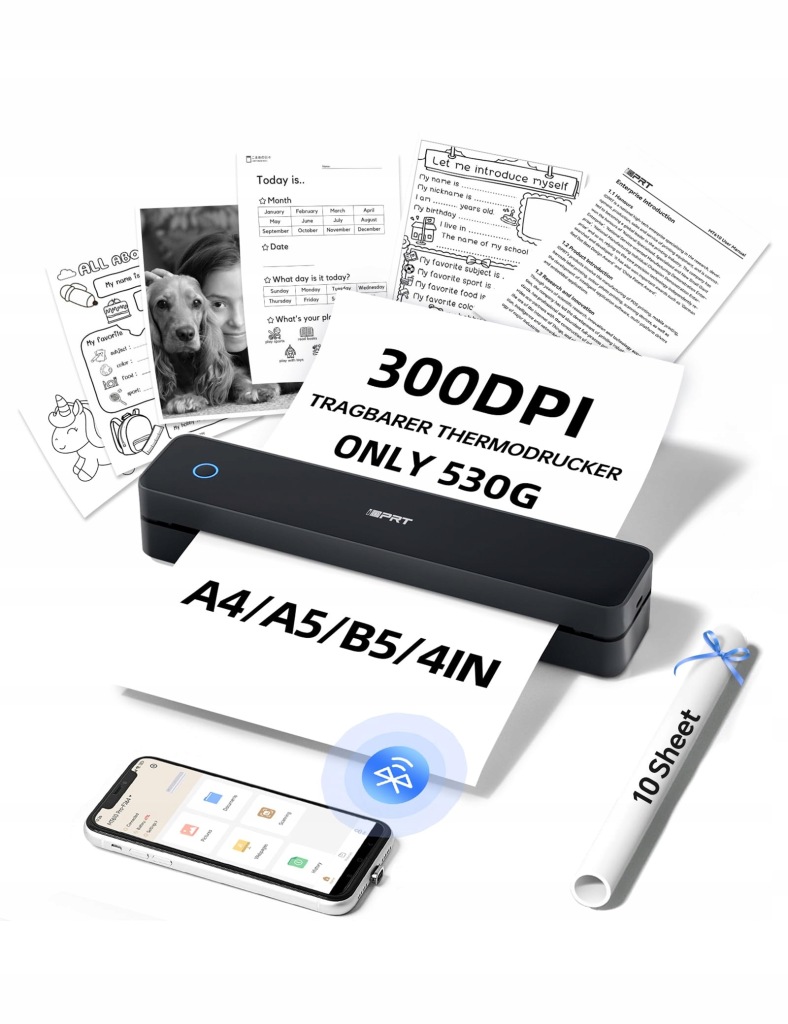 Bluetooth Termální Tiskárna Idprt MT610 Pro Přenosná Pro Ios Android Pc/s