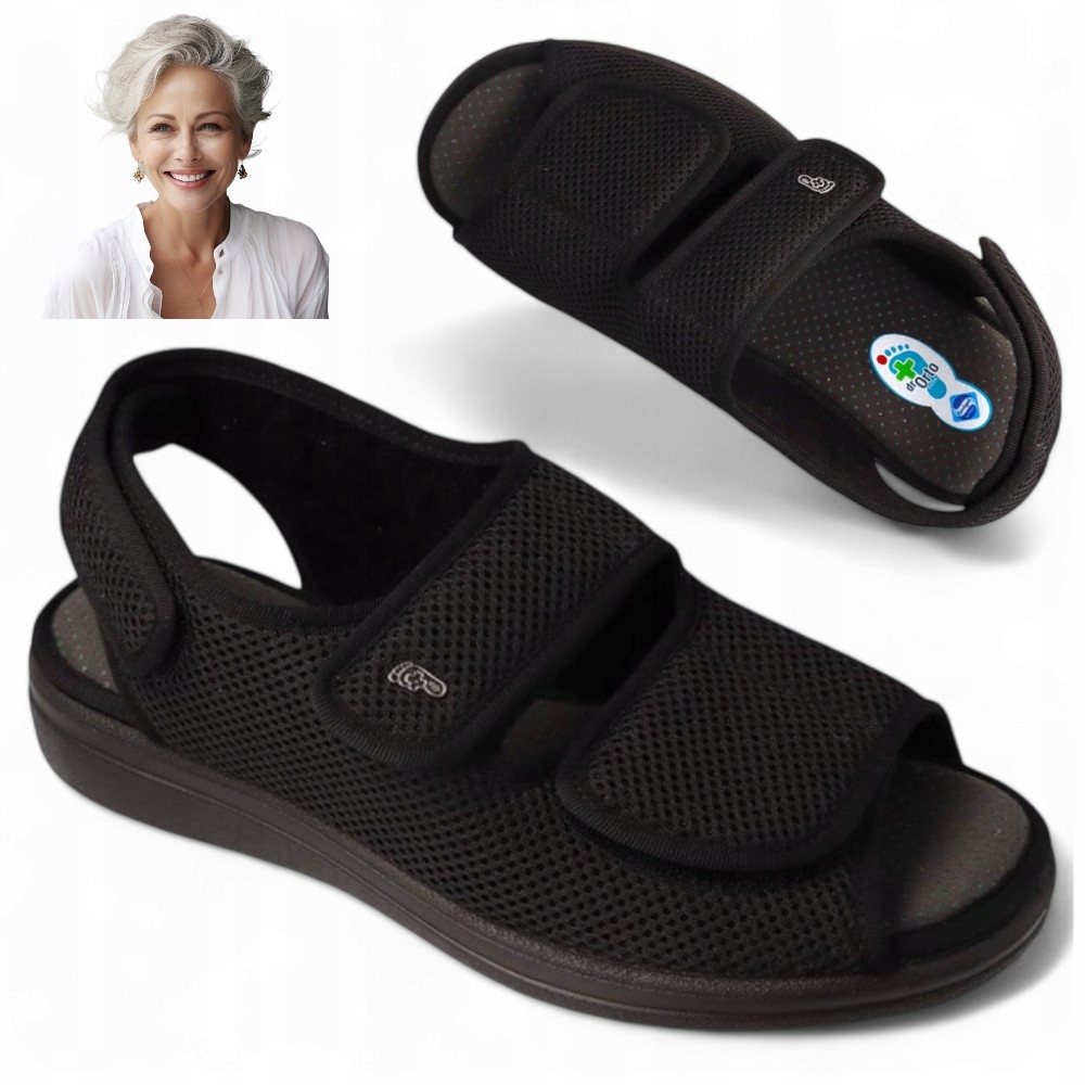 Dámské sandály Pantofle Na Suchý Zip Dr Orto Zdravotní černé 40