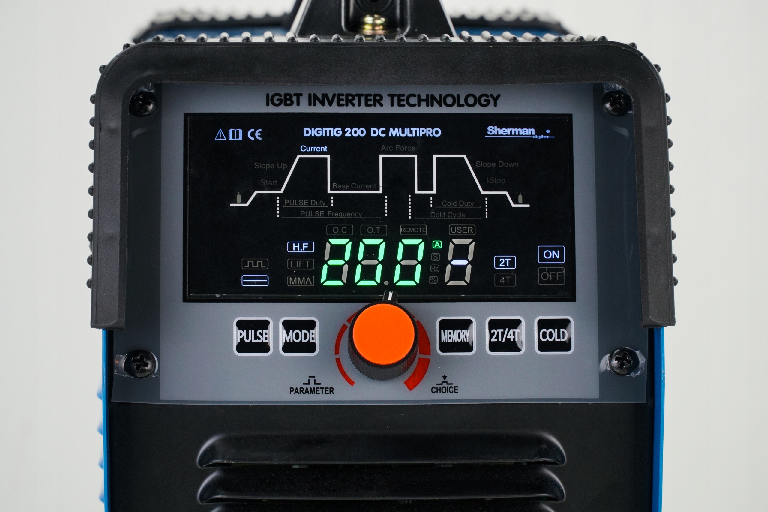 SPAWARKA TIG 200 DC Puls HF inwertorowa LCD MMA Model SHERMAN MULTIPRO 200 PULS