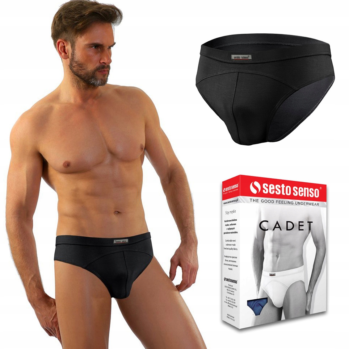 

Slipy męskie czarne Sesto Senso Cadet - XL