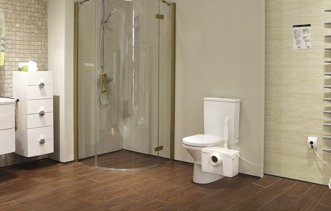 POMPA DO WC Z ROZDRABNIACZ PRZEPOMPOWNIA ŚCIEKÓW MŁYNEK ŁAZIENKOWA MOCNA Wysokość produktu 29 cm