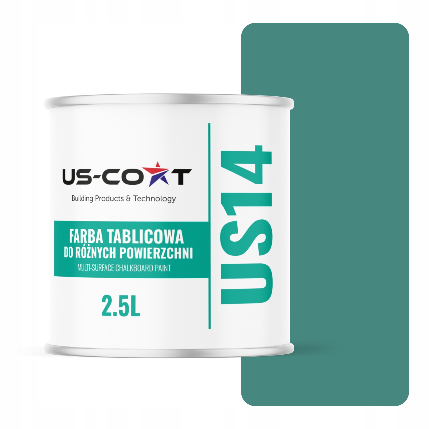Tabuľová Farba Na Steny Písania Kriedou, Tyrkysová, Mätová, RAL6033 2,5 L, Matná