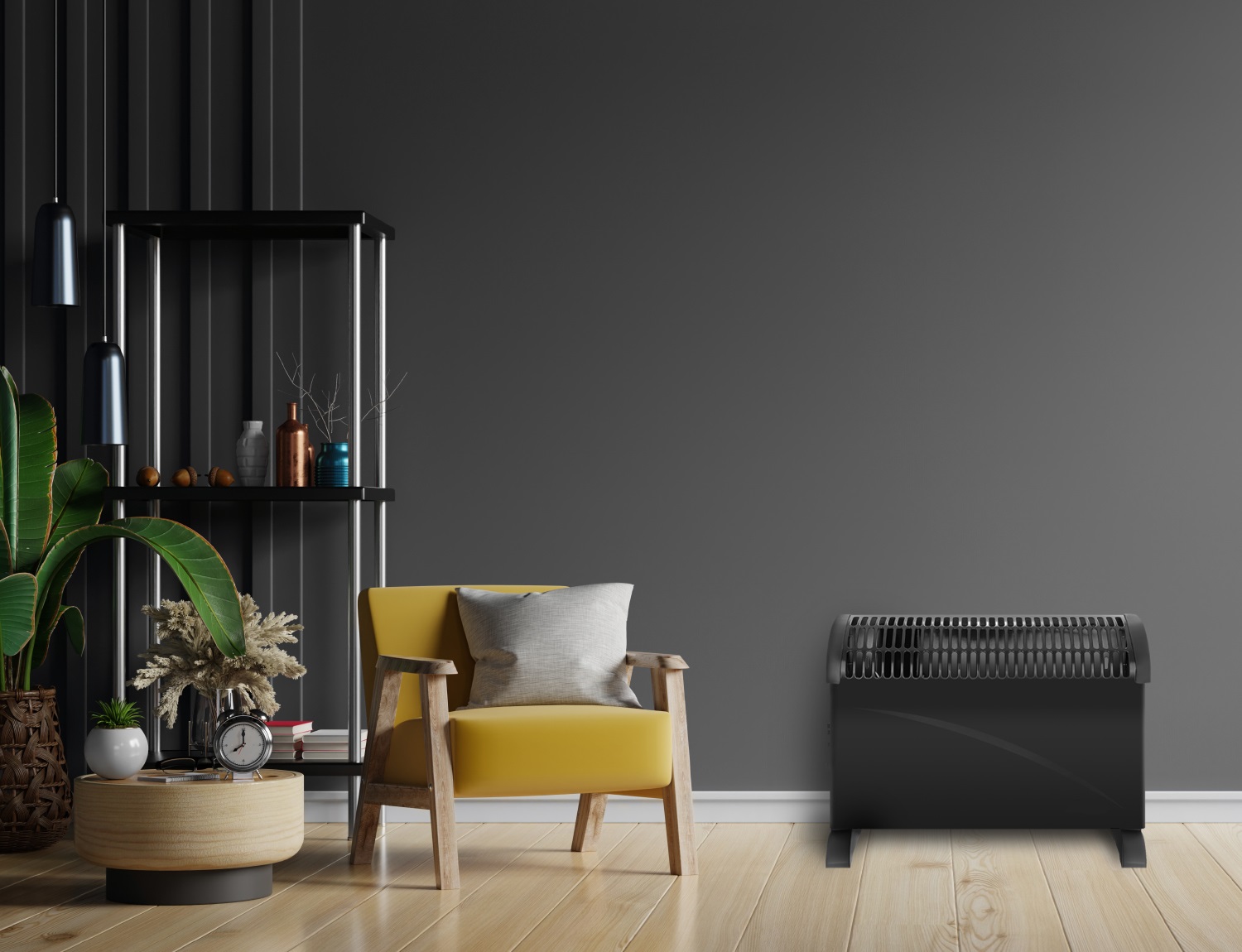 GRZEJNIK ELEKTRYCZNY KONWEKTOROWY TERMOSTAT 3 TRYBY 750W 1250W 2000W NAWIEW Wysokość 580 mm