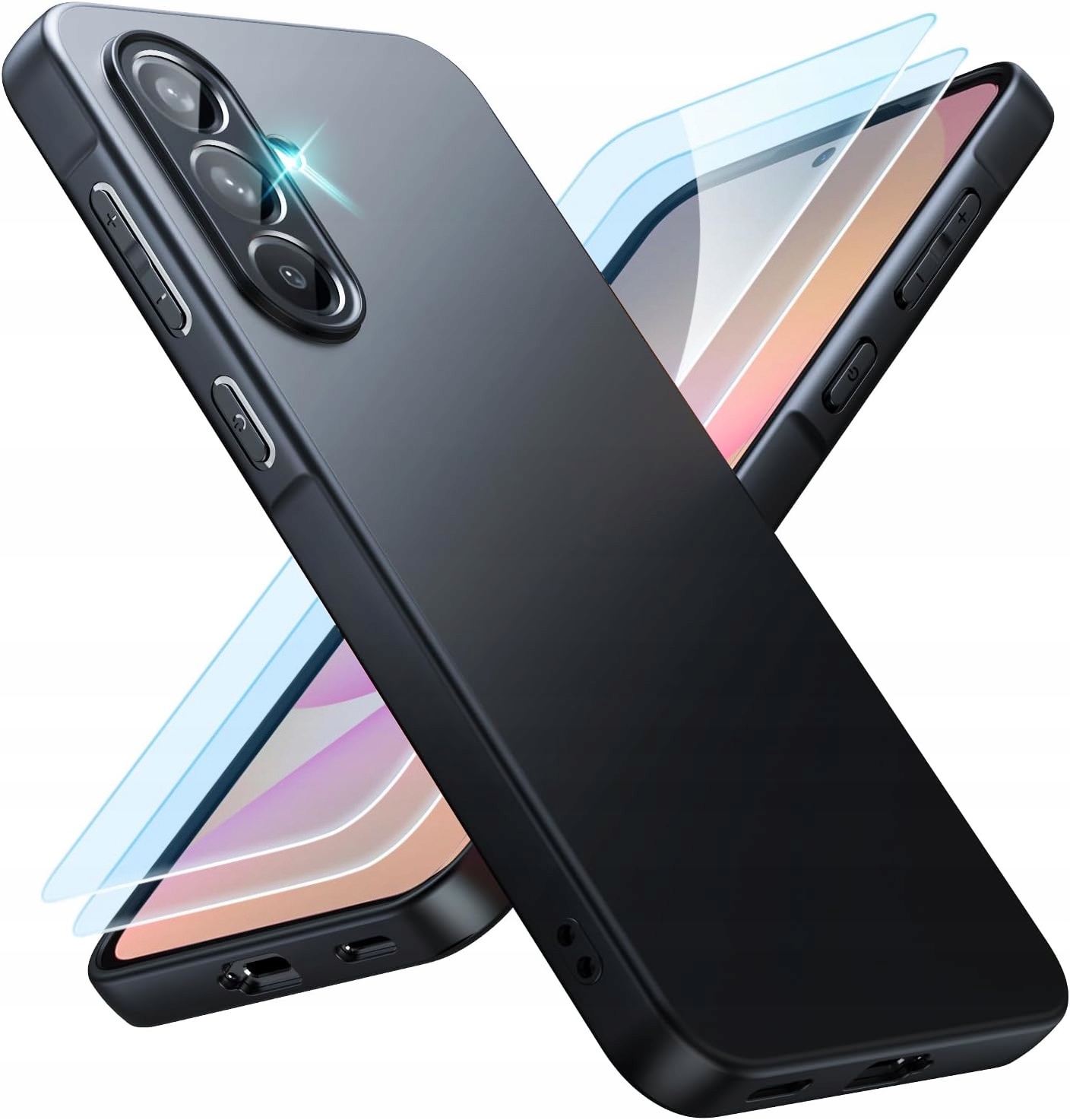 2x Szkło Etui Matowe Silicon Case do Samsung Galaxy A36 A37 5G A56 5G