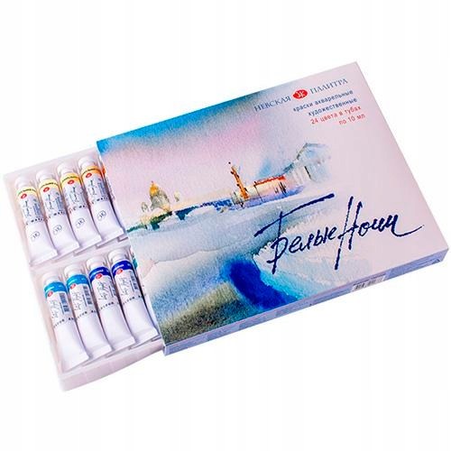Akvarelové barvy Bílé noci 24x10ml Tuby Nevskaya Palitra Leningrad