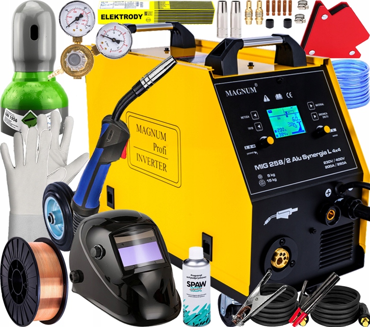 Spawarka Inwertorowa Migomat Magnum Mig 258/2 Alu Synergia L 4X4 200A/250A