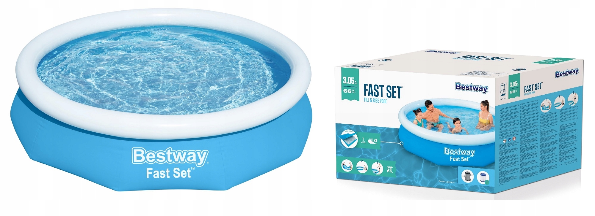 57458 Basen rozporowy 57458 305x66 cm z pompą Bestway