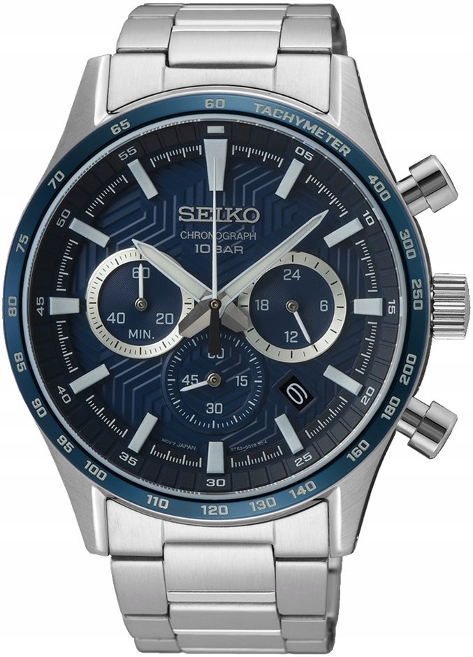 Pánské Hodinky Seiko Sportovní Chronograf Safírové Sklo 10 Barů Krabička