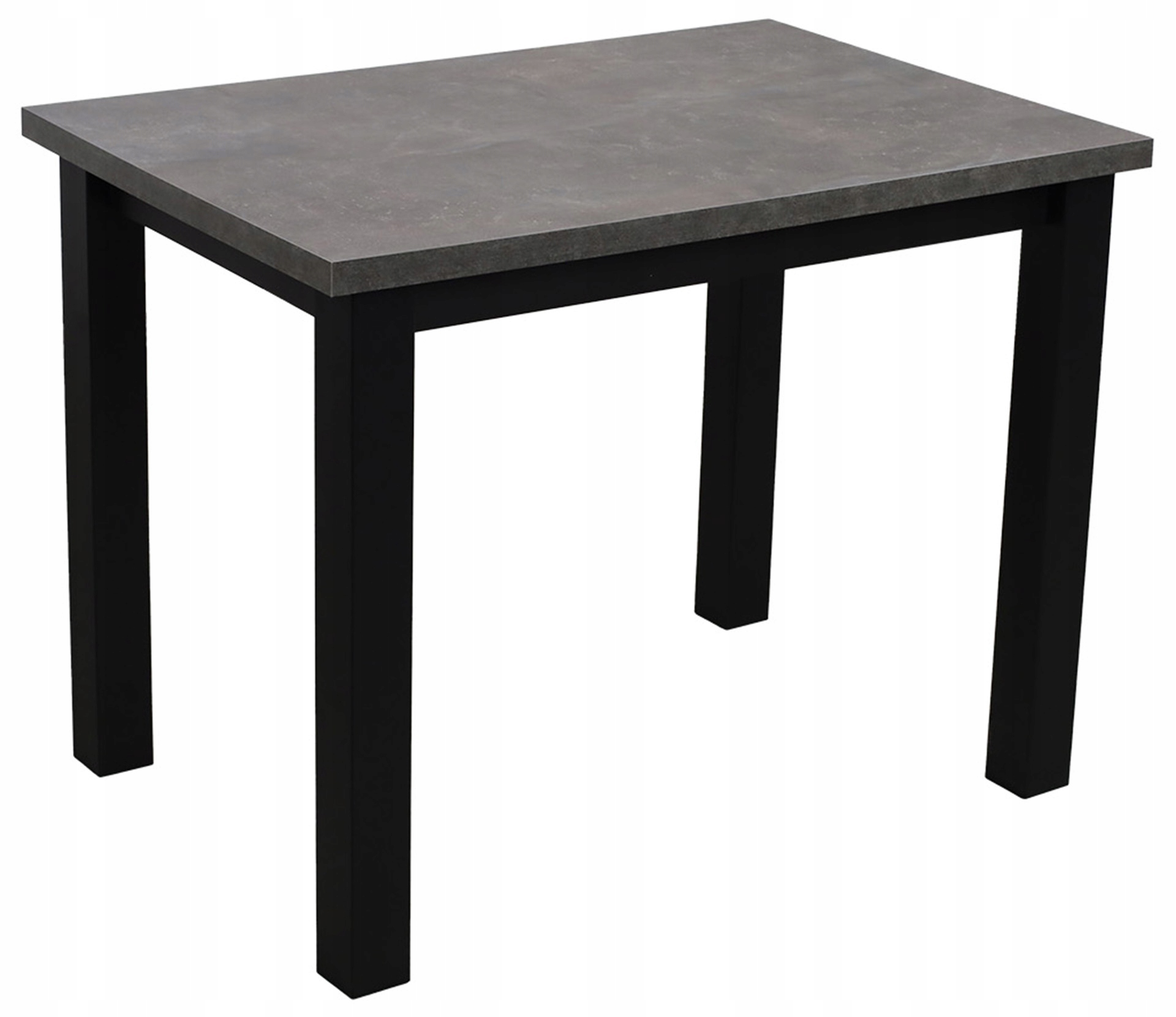 Kuchyňský stůl do jídelny a obývacího pokoje, obdélníková deska Lap 100x70 Černá/Betonová